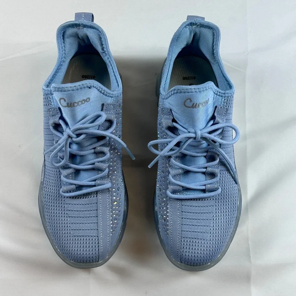 Cuccoo Women's Running‎ Slip In NEW Sz. 10 Light Blue Rhinestone